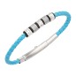 BRACCIALE IN ACCIAIO E PELLE TURCHESE INTRECCIATA UOMO BREIL BRACCIALE IN ACCIAIO E PELLE TURCHESE INTRECCIATA UOMO BREIL