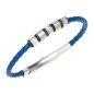 BRACCIALE IN ACCIAIO E PELLE BLU INTRECCIATA UOMO BREIL BRACCIALE IN ACCIAIO E PELLE BLU INTRECCIATA UOMO BREIL