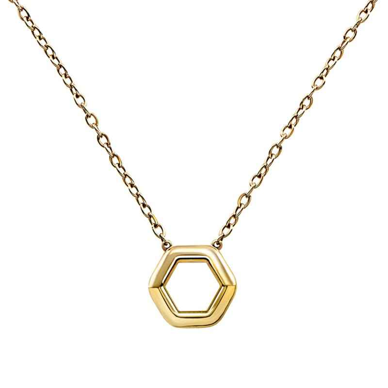 COLLANA HEXAGONIA IN ACCIAIO IP GOLD DONNA BREIL COLLANA HEXAGONIA IN ACCIAIO IP GOLD DONNA BREIL