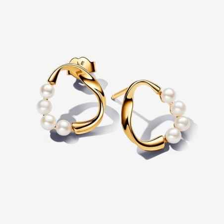 ORECCHINI CIRCOLARI CON PERLE ACQUA DOLCE DONNA PANDORA  263276C01 PANDORA