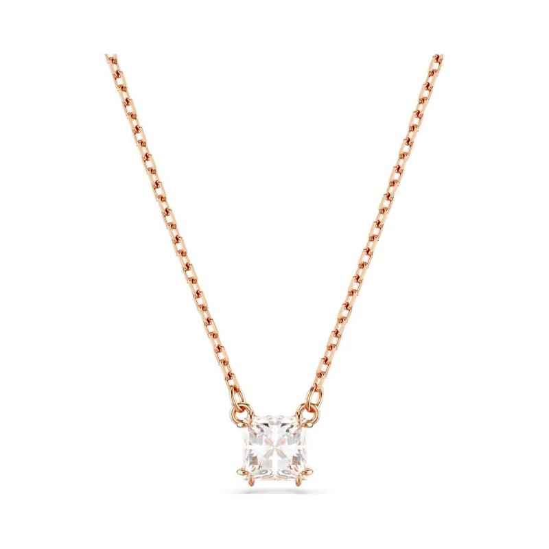 COLLANA PENDENTE STILLA TAGLIO SQUADRATO ORO ROSA SWAROVSKI