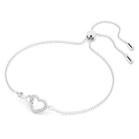 BRACCIALE INFINITO E CUORE BIANCO DONNA SWAROVSKI 
