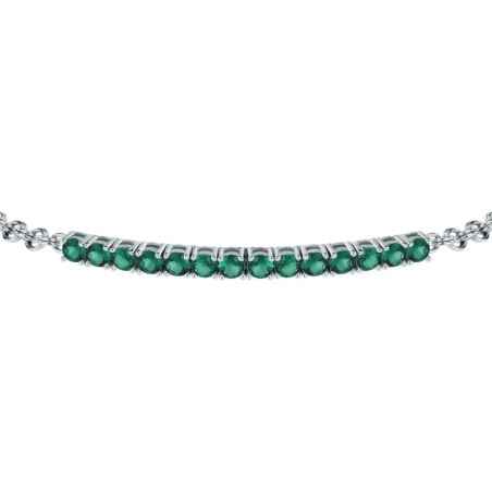 BRACCIALE TENNIS ARGENTO E CRISTALLI VERDI UOMO MORELLATO 