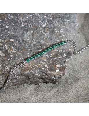 BRACCIALE TENNIS ARGENTO E CRISTALLI VERDI UOMO MORELLATO  SATT20 MORELLATO