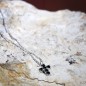 COLLANA PENDENTE CROCE E ZIRCONI NERI UOMO MORELLATO 