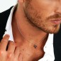 COLLANA PENDENTE CROCE E ZIRCONI NERI UOMO MORELLATO 