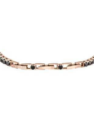 BRACCIALE TENNIS ZIRCONI NERI CON ANCORA UOMO MORELLATO 