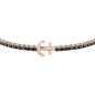 BRACCIALE TENNIS ZIRCONI NERI CON ANCORA UOMO MORELLATO 