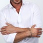 BRACCIALE TENNIS ZIRCONI NERI CON ANCORA UOMO MORELLATO 