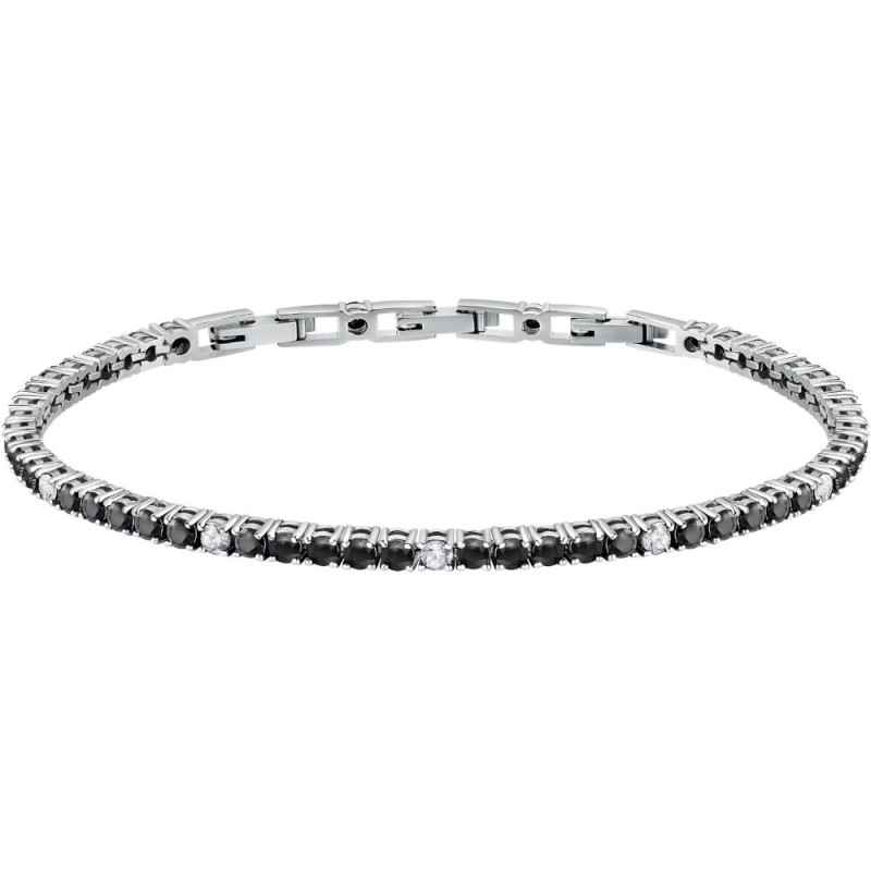 BRACCIALE TENNIS ZIRCONI NERI E BIANCHI UOMO MORELLATO 