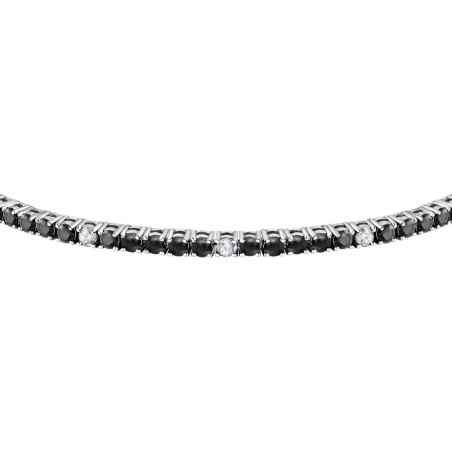 BRACCIALE TENNIS ZIRCONI NERI E BIANCHI UOMO MORELLATO 
