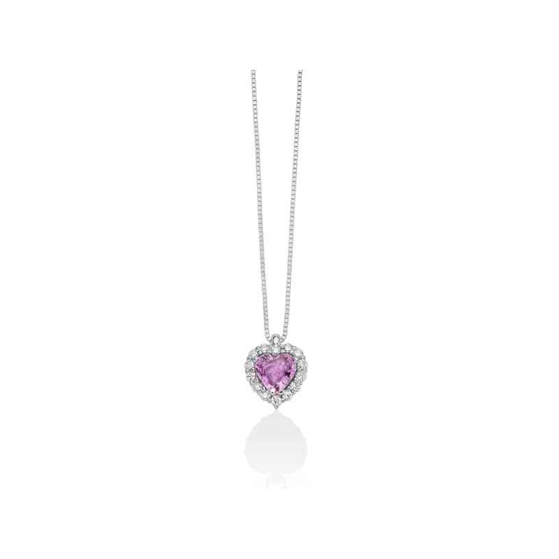 COLLANA CUORE ZAFFIRO ROSA PREMIUM GEMME DONNA MILUNA COLLANA CUORE ZAFFIRO ROSA PREMIUM GEMME DONNA MILUNA