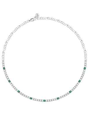 COLLANA TENNIS TESORI ZIRCONI BIANCHI E VERDI DONNA MORELLATO 