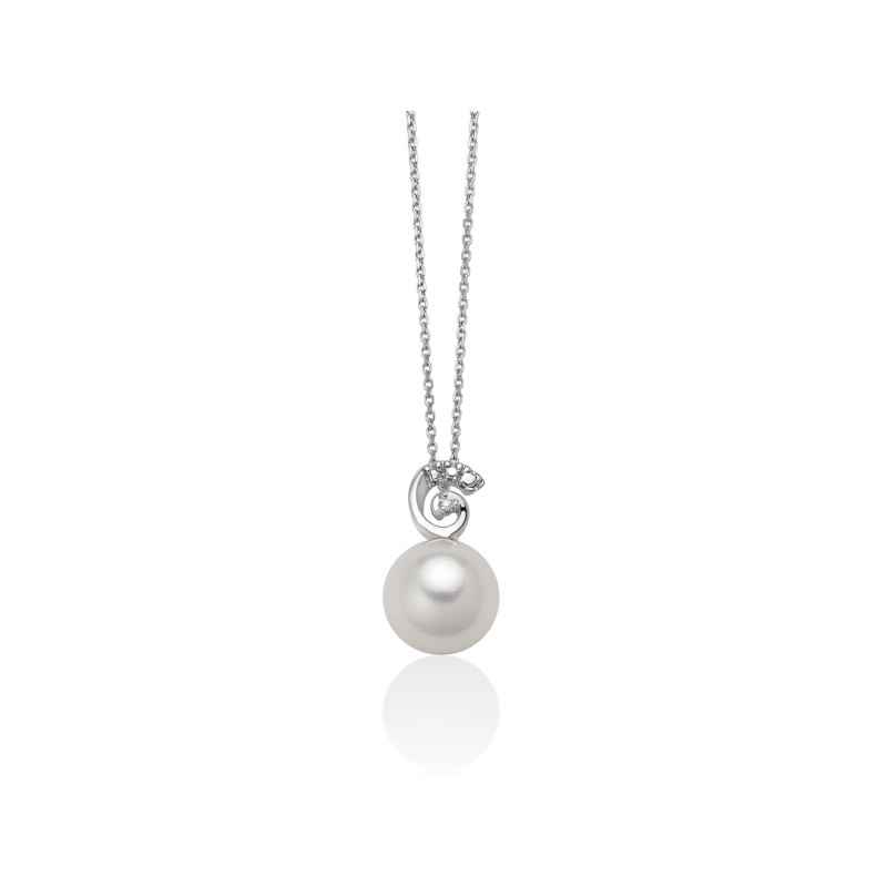 COLLANA PERLA DIAMANTE DONNA MILUNA LE PERLE COLLANA PERLA DIAMANTE DONNA MILUNA LE PERLE