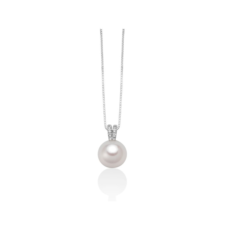 COLLANA PERLA ORIENTE 8-8,5MM DIAMANTI DONNA MILUNA LE PERLE