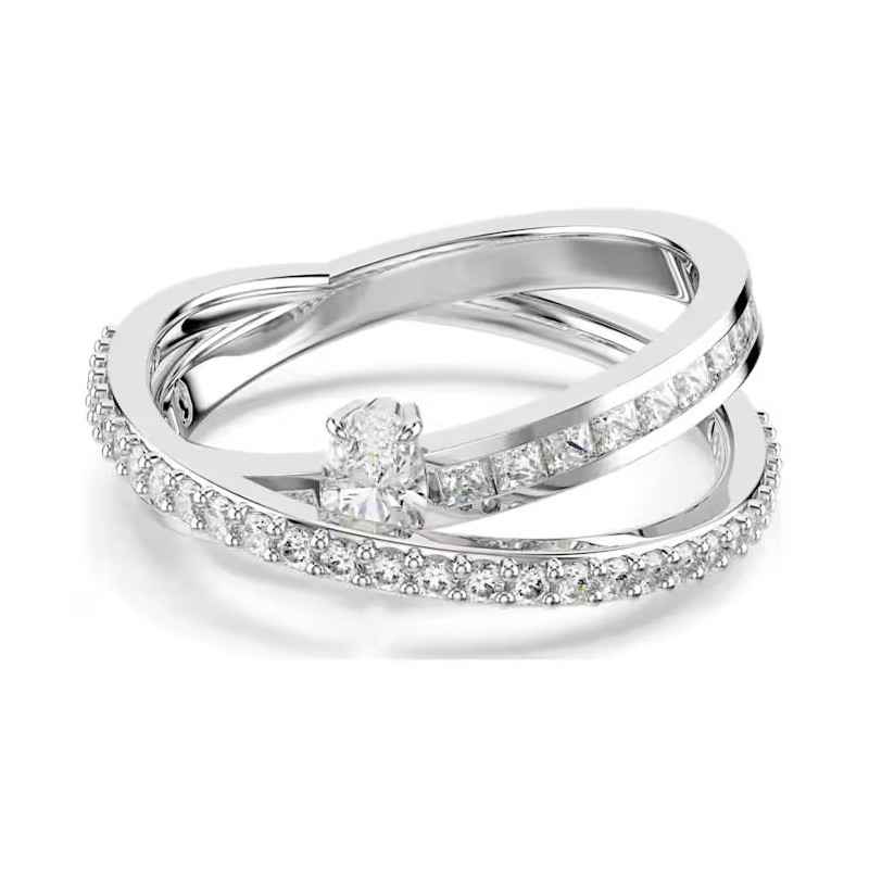ANELLO HYPERBOLA TAGLIO MISTO RODIO M58 DONNA SWAROVSKI ANELLO HYPERBOLA TAGLIO MISTO RODIO M58 DONNA SWAROVSKI
