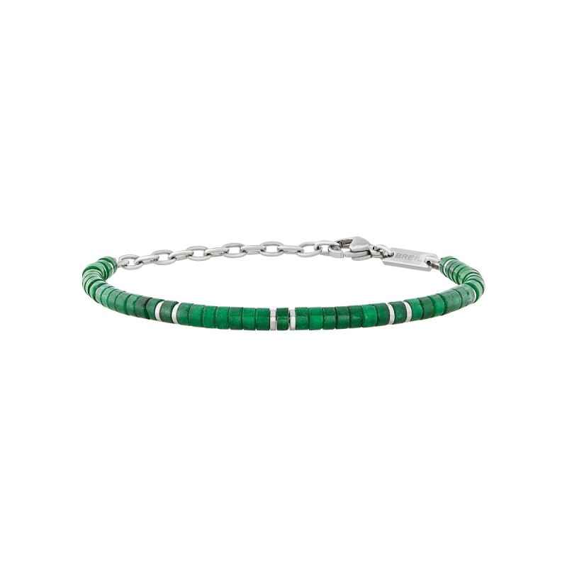 BRACCIALE CARVIN ACCIAIO E PIETRE VERDI UOMO BREIL BRACCIALE CARVIN ACCIAIO E PIETRE VERDI UOMO BREIL
