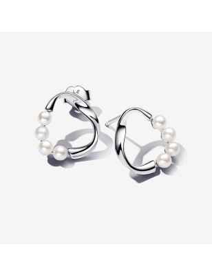 ORECCHINI LINEA SINUOSA CIRCOLARE PERLE DONNA PANDORA  293276C01 PANDORA