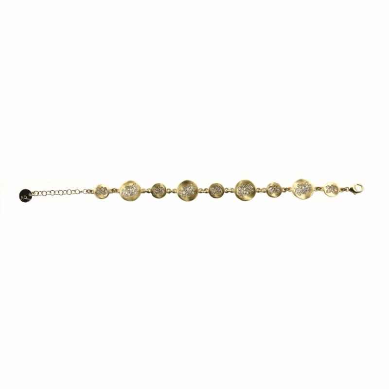 BRACCIALE ONDE CON ELEMENTI TONDI E ZIRCONI DONNA AQUAFORTE 