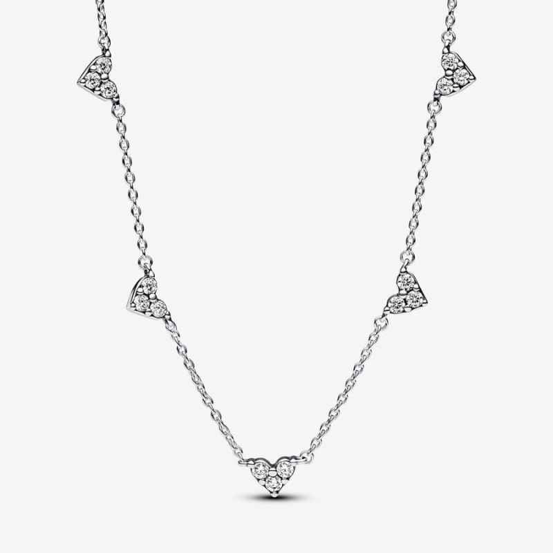 COLLANA CUORI CON TRE PIETRE DONNA PANDORA COLLANA CUORI CON TRE PIETRE DONNA PANDORA