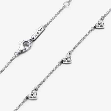 COLLANA CUORI CON TRE PIETRE DONNA PANDORA 