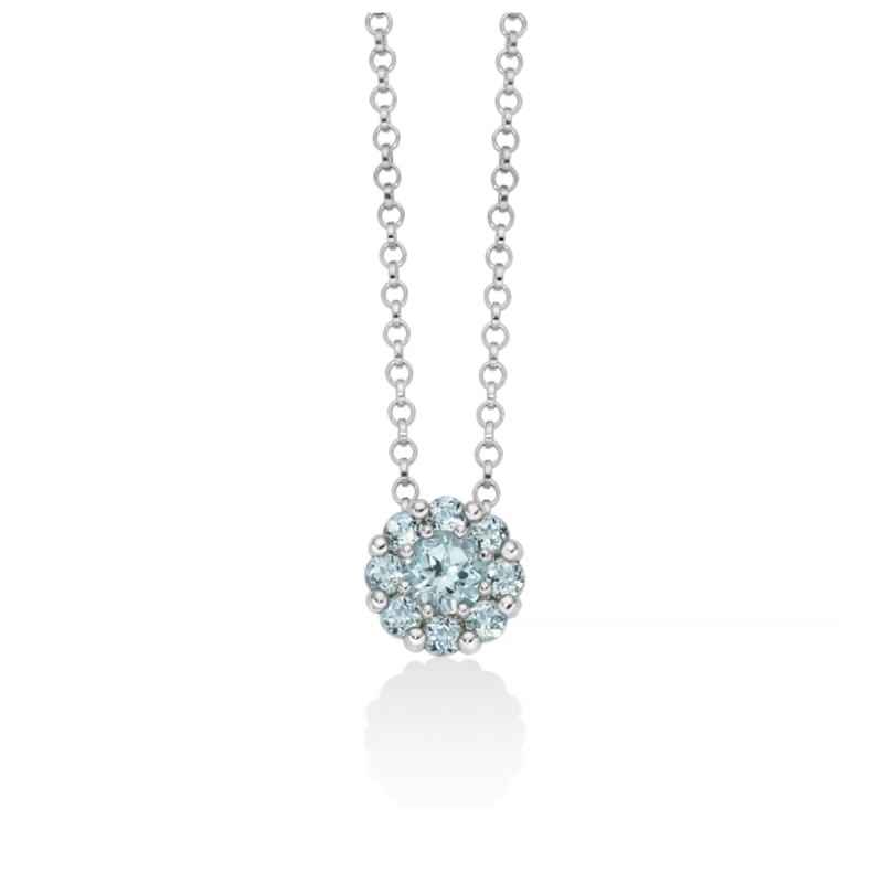 COLLANA ARGENTO GEMMA DEL CIELO A FIORE DONNA MILUNA COLLANA ARGENTO GEMMA DEL CIELO A FIORE DONNA MILUNA