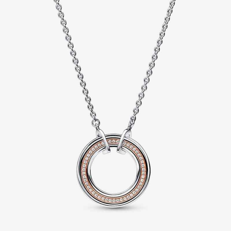 COLLANA CERCHIO BICOLORE LOGO E PAVE' 50CM DONNA PANDORA COLLANA CERCHIO BICOLORE LOGO E PAVE' 50CM DONNA PANDORA