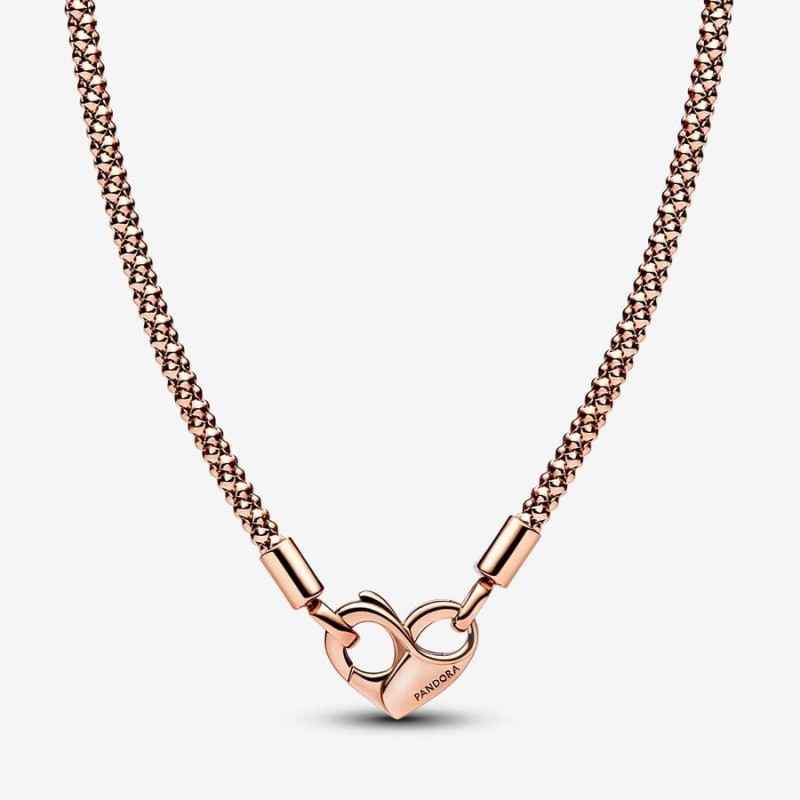 COLLANA MAGLIA GEOMETRICA CHIUSURA A CUORE PANDORA COLLANA MAGLIA GEOMETRICA CHIUSURA A CUORE PANDORA