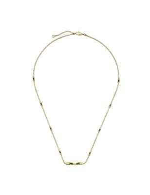 COLLANA ORO GIALLO E TORMALINE VERDI DONNA GUCCI LINK TO LOVE