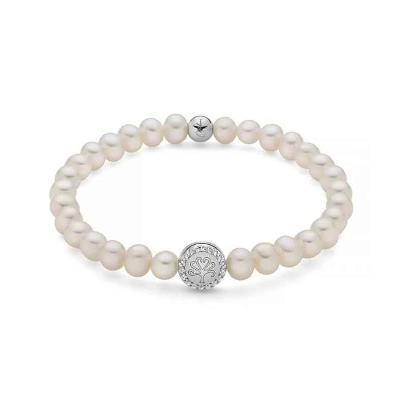 BRACCIALE PERLE BIANCHE ALBERO VITA RODIO DONNA MILUNA BRACCIALE PERLE BIANCHE ALBERO VITA RODIO DONNA MILUNA