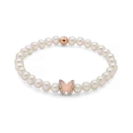 BRACCIALE PERLE BIANCHE FARFALLA ROSE DONNA MILUNA  PBR3502R-TPZ MILUNA