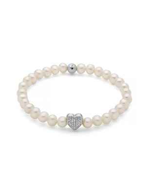 BRACCIALE PERLE BIANCHE CUORE RODIO DONNA MILUNA  PBR3506-TPZ MILUNA