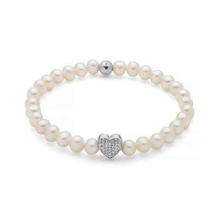 BRACCIALE PERLE BIANCHE CUORE RODIO DONNA MILUNA  PBR3506-TPZ MILUNA