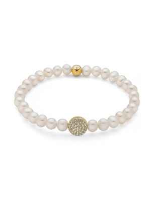BRACCIALE PERLE BIANCHE CHARM PAVE DONNA MILUNA  PBR3500G-TPZ MILUNA
