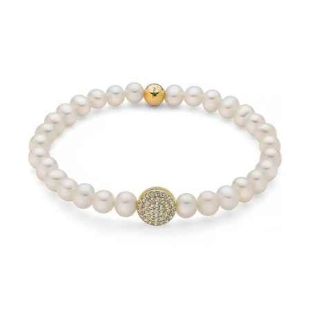 BRACCIALE PERLE BIANCHE CHARM PAVE DONNA MILUNA  PBR3500G-TPZ MILUNA