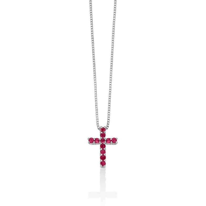 COLLANA CROCE ORO RUBINI DONNA MILUNA 