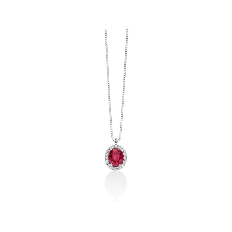 COLLANA ORO RUBINO DIAMANTI DONNA MILUNA LE GEMME COLLANA ORO RUBINO DIAMANTI DONNA MILUNA LE GEMME