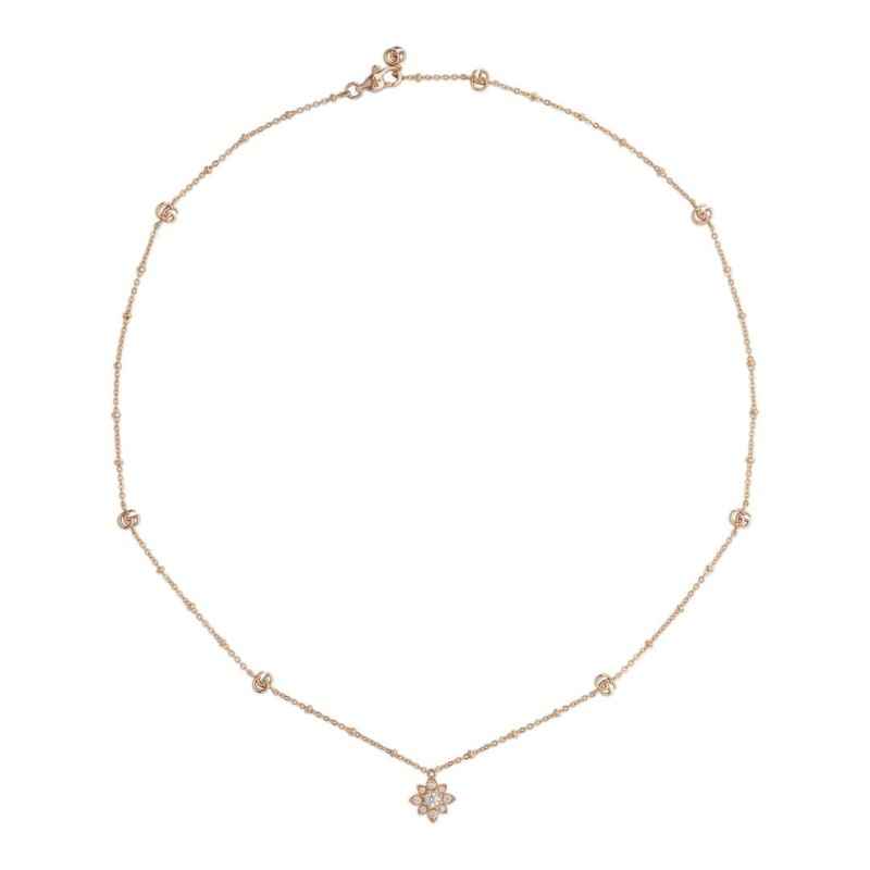 COLLANA IN ORO ROSA E DIAMANTI DONNA GUCCI FLORA COLLANA IN ORO ROSA E DIAMANTI DONNA GUCCI FLORA