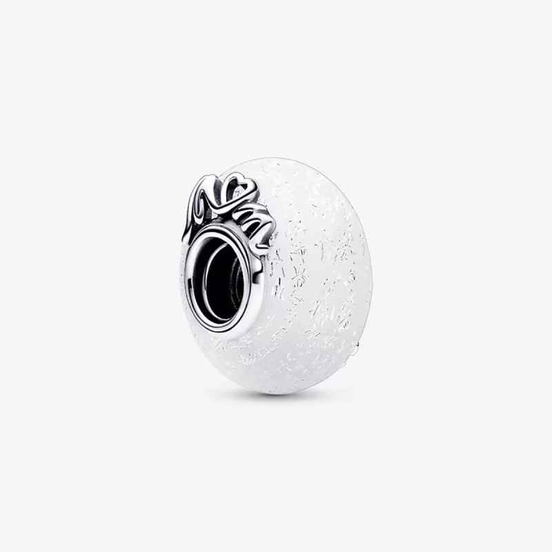 CHARM VETRO MURANO BIANCO MOM LOVE DONNA PANDORA CHARM VETRO MURANO BIANCO MOM LOVE DONNA PANDORA