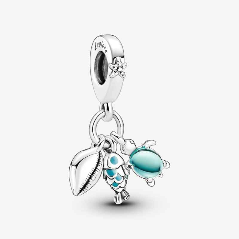 CHARM PENDENTE PESCIOLINO TARTARUGA MARINA CONCHIGLIA PANDORA CHARM PENDENTE PESCIOLINO TARTARUGA MARINA CONCHIGLIA PANDORA