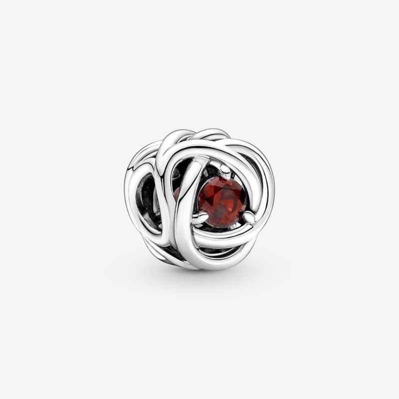 CHARM CERCHIO ETERNO ROSSO SCURO GENNAIO PANDORA CHARM CERCHIO ETERNO ROSSO SCURO GENNAIO PANDORA