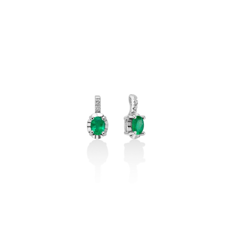 ORECCHINI ORO BIANCO SMERALDI DIAMANTI DONNA MILUNA LE GEMME ORECCHINI ORO BIANCO SMERALDI DIAMANTI DONNA MILUNA LE GEMME