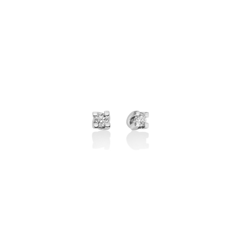 ORECCHINI PUNTO LUCE ORO BIANCO DIAMANTI DONNA MILUNA I DIAMANTI