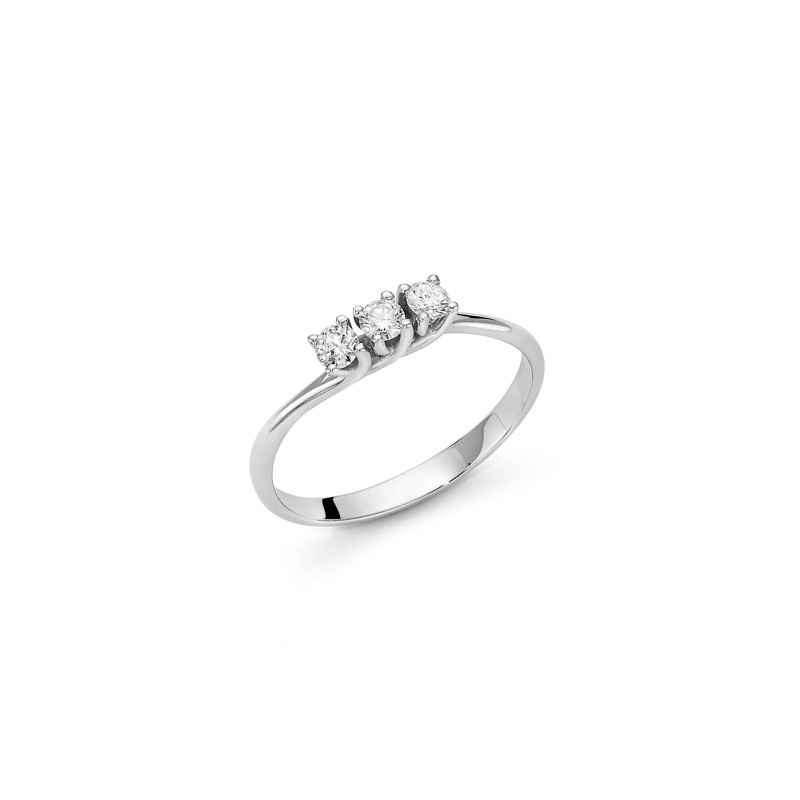 ANELLO TRILOGY ORO BIANCO DONNA MILUNA I DIAMANTI