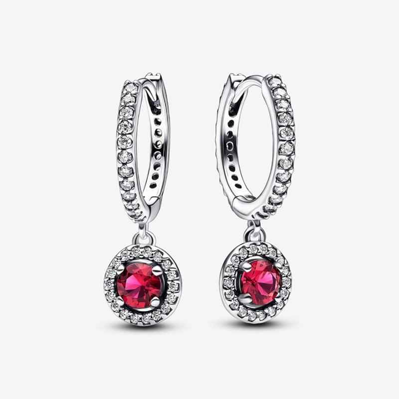 ORECCHINI CERCHI PAVÈ E PIETRE ROSSE DONNA PANDORA ORECCHINI CERCHI PAVÈ E PIETRE ROSSE DONNA PANDORA