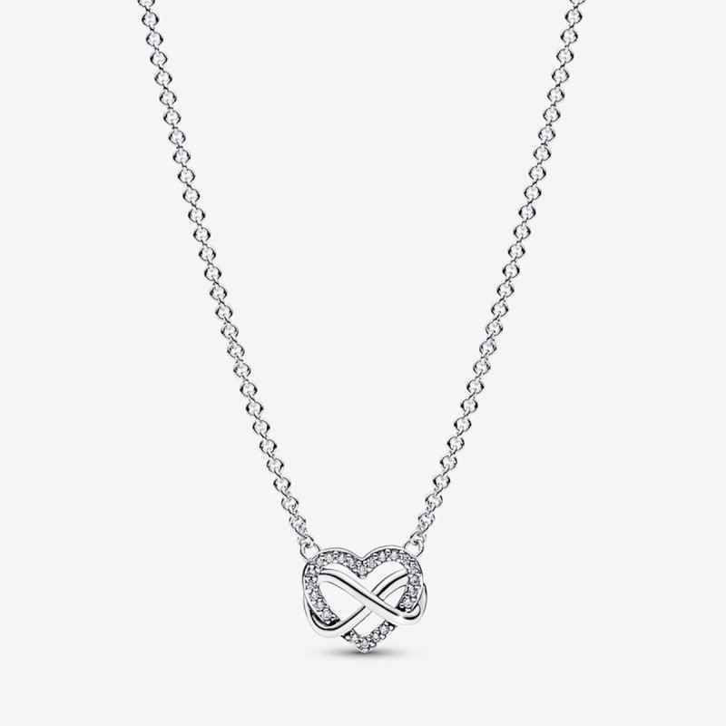 COLLANA CUORE INFINITO PIETRE LUMINOSE DONNA PANDORA 