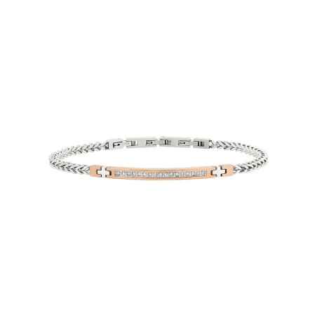 BRACCIALE ACCIAIO BICOLOR CUBIC ZIRCONIA LIGHT ROW UOMO BREIL  TJ3367 BREIL