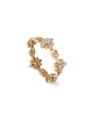 ANELLO ORO ROSA DIAMANTI M14 DONNA GUCCI FLORA