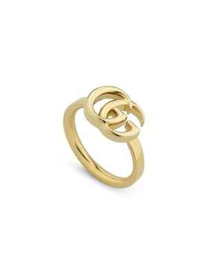 ANELLO IN ORO GIALLO DOPPIA G M 14 DONNA GUCCI GG RUNNING YBC525690001014 GUCCI