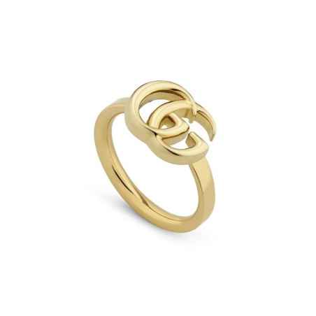 ANELLO IN ORO GIALLO DOPPIA G M 14 DONNA GUCCI GG RUNNING YBC525690001014 GUCCI